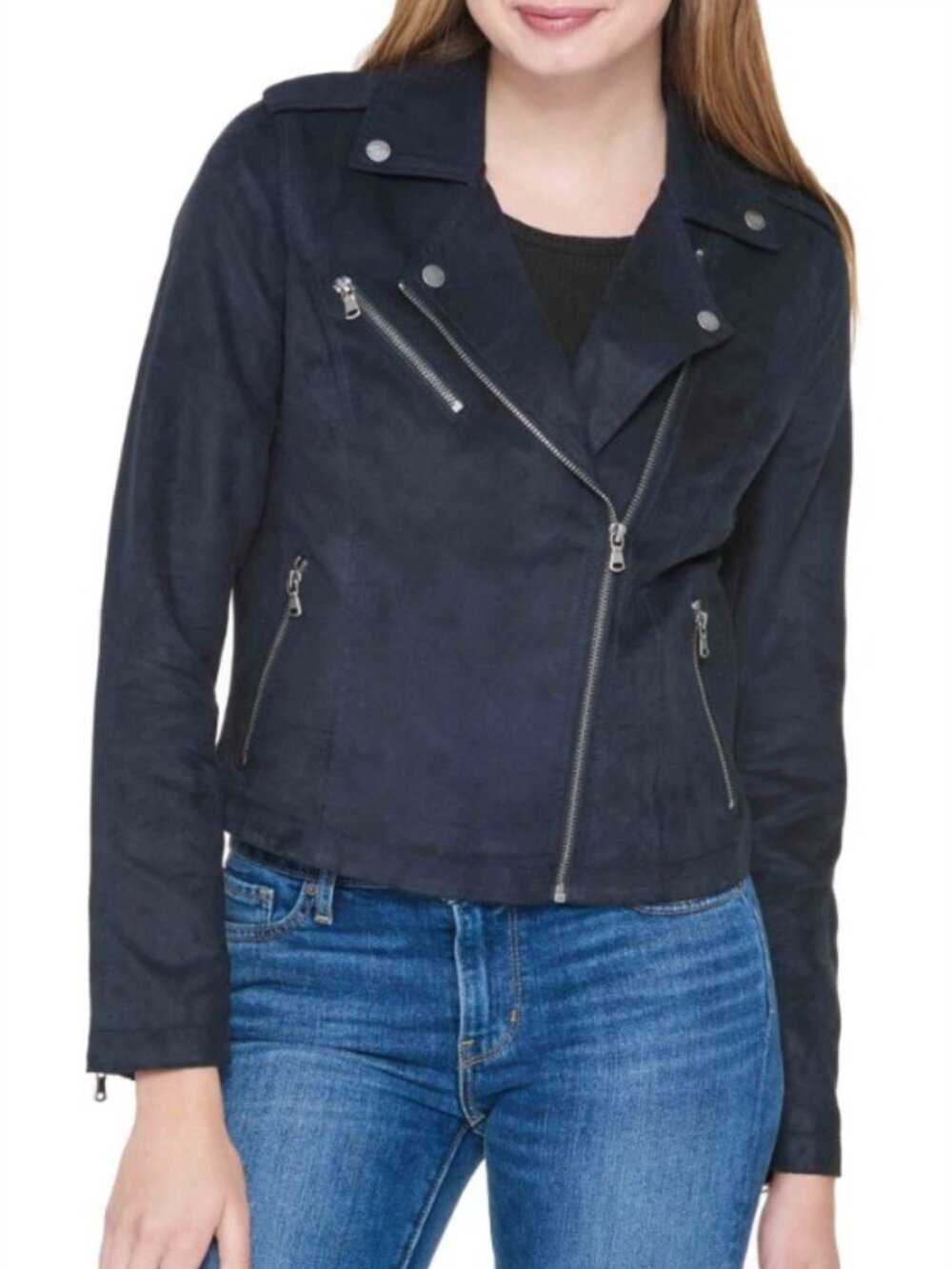 Levi's Asymmetrical Zip Front Moto Women's Faux Suede Jacket